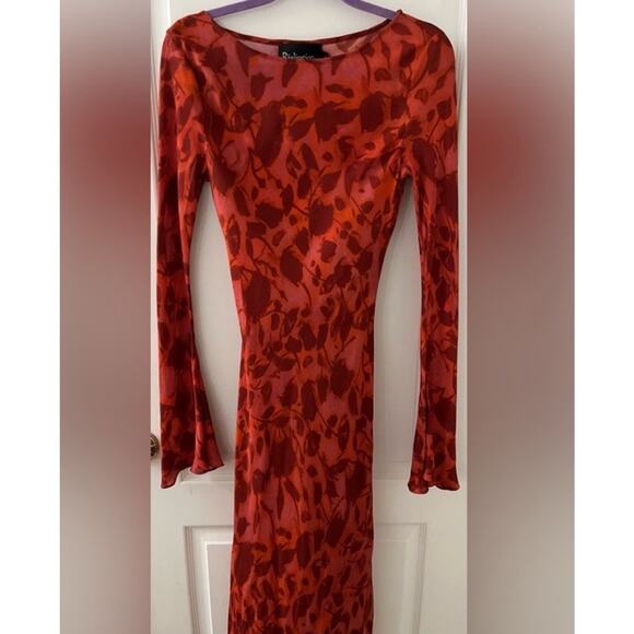 Realisation Par XL The Gia Maxi Dress Havana Red 100% Silk - Picture 3 of 16